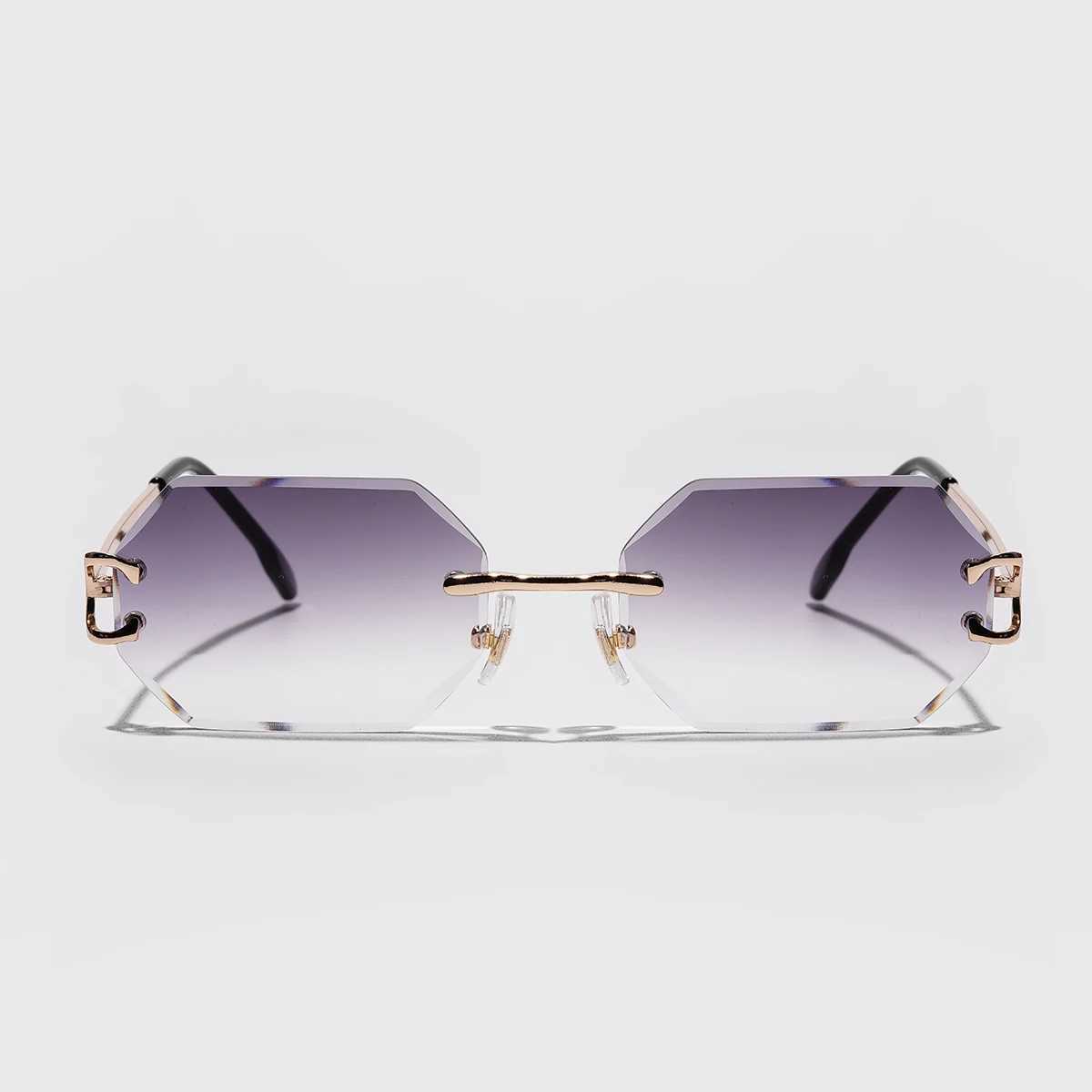 Ruiao 2026 new rimless luxury Sunglasses diamond cut sun shades for man and women designer brand glasses UV400 frameless eyewear D260326