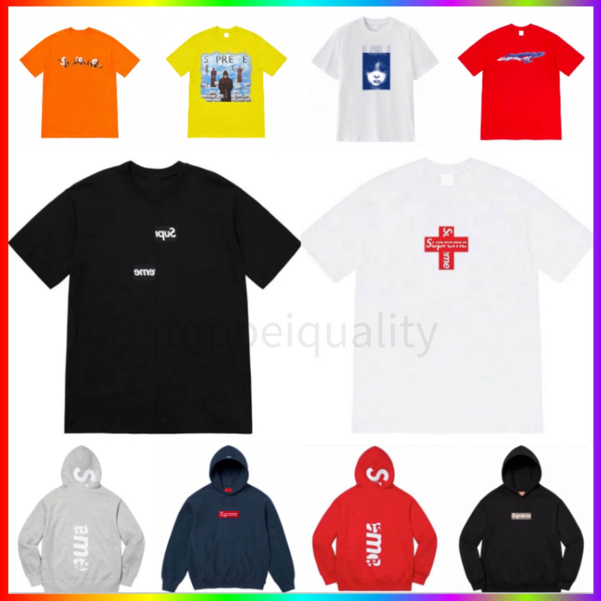 Designer hoodies Letter Print Mens Womens Supre Shirt Version Clothing Loose Tees Tops casual short sleeve hip hop tees for summer