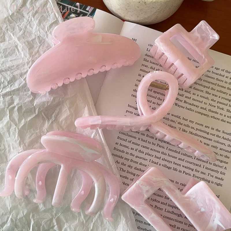 NNWomen Girls Claw Clips Pink Hair Claw Nonslip Crab Hairpins Barrette Fashion Hair Accessories Gifts H260326