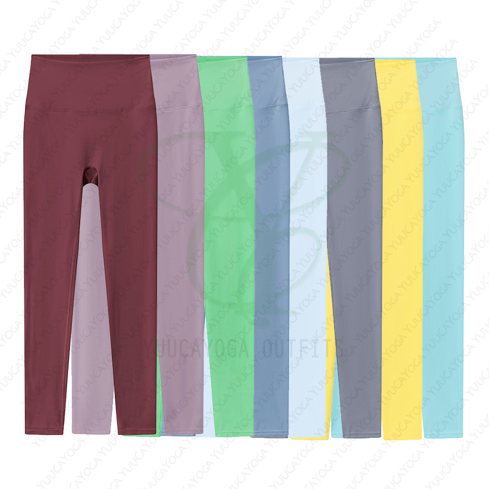 Women's Yoga Leggings Nine Quarter Training Fitness Straight Pants Sports Cropped Hip-Lifting Jogging Elastic Sportswear