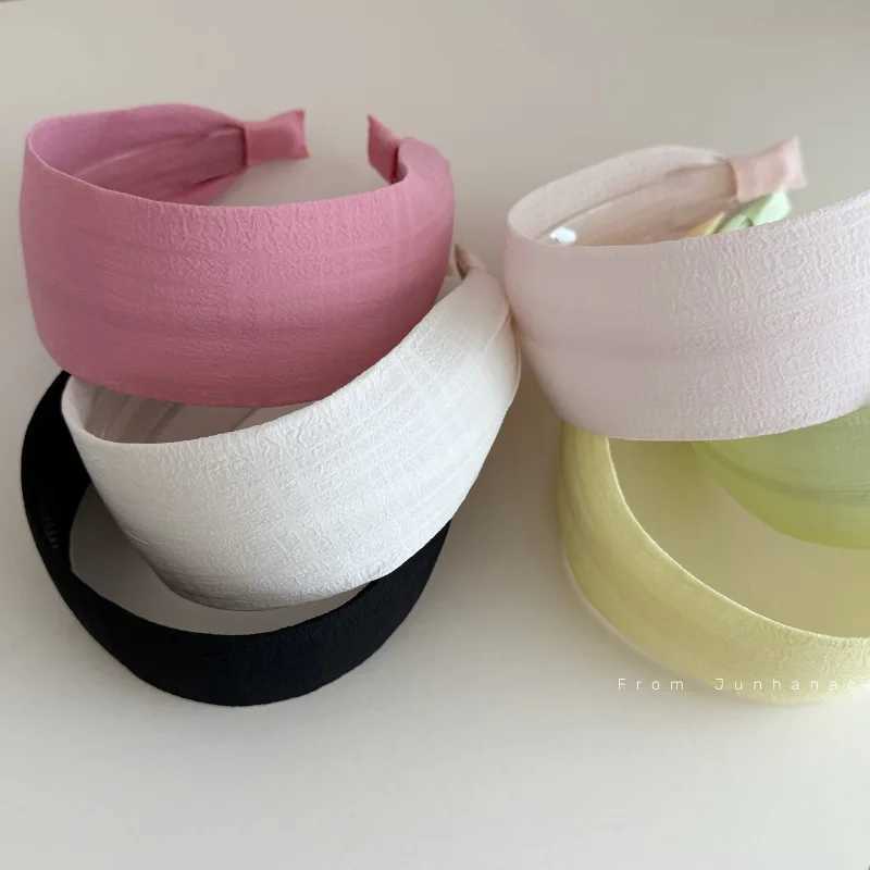 Korean color headband women high cranial top fabric hair accessory daily wear face washing pressure hairpin headgear D260326