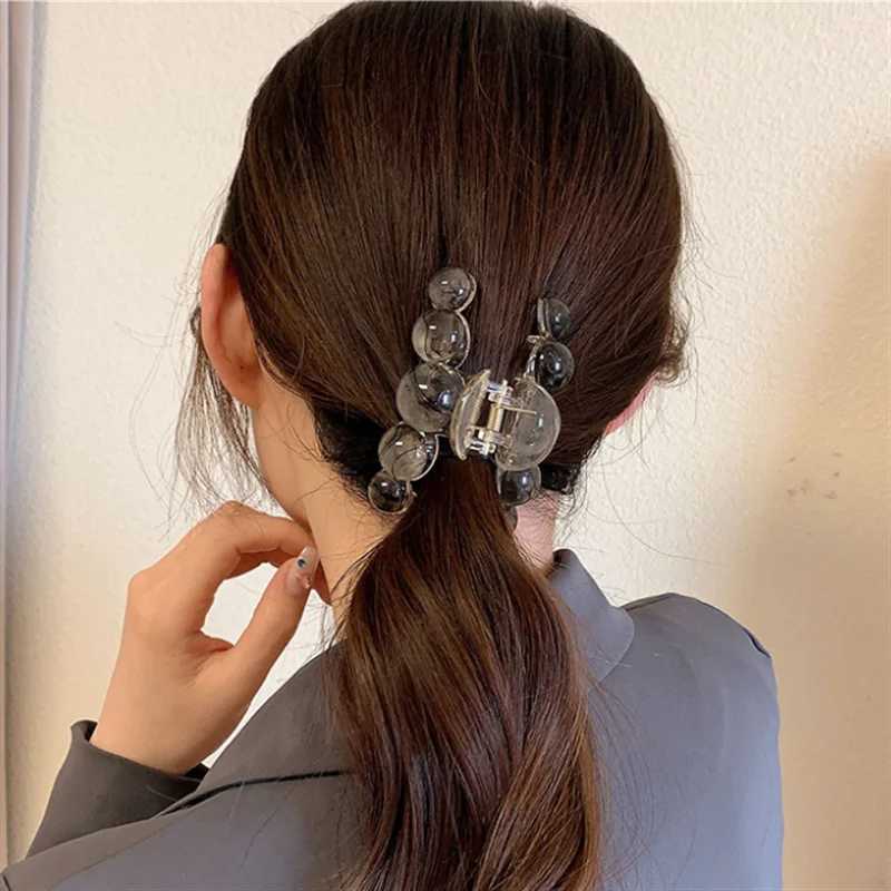 Korean Internet celebrity faint bead grab clip female shark clip Internet red hair clip back of the head half hair premium H260326