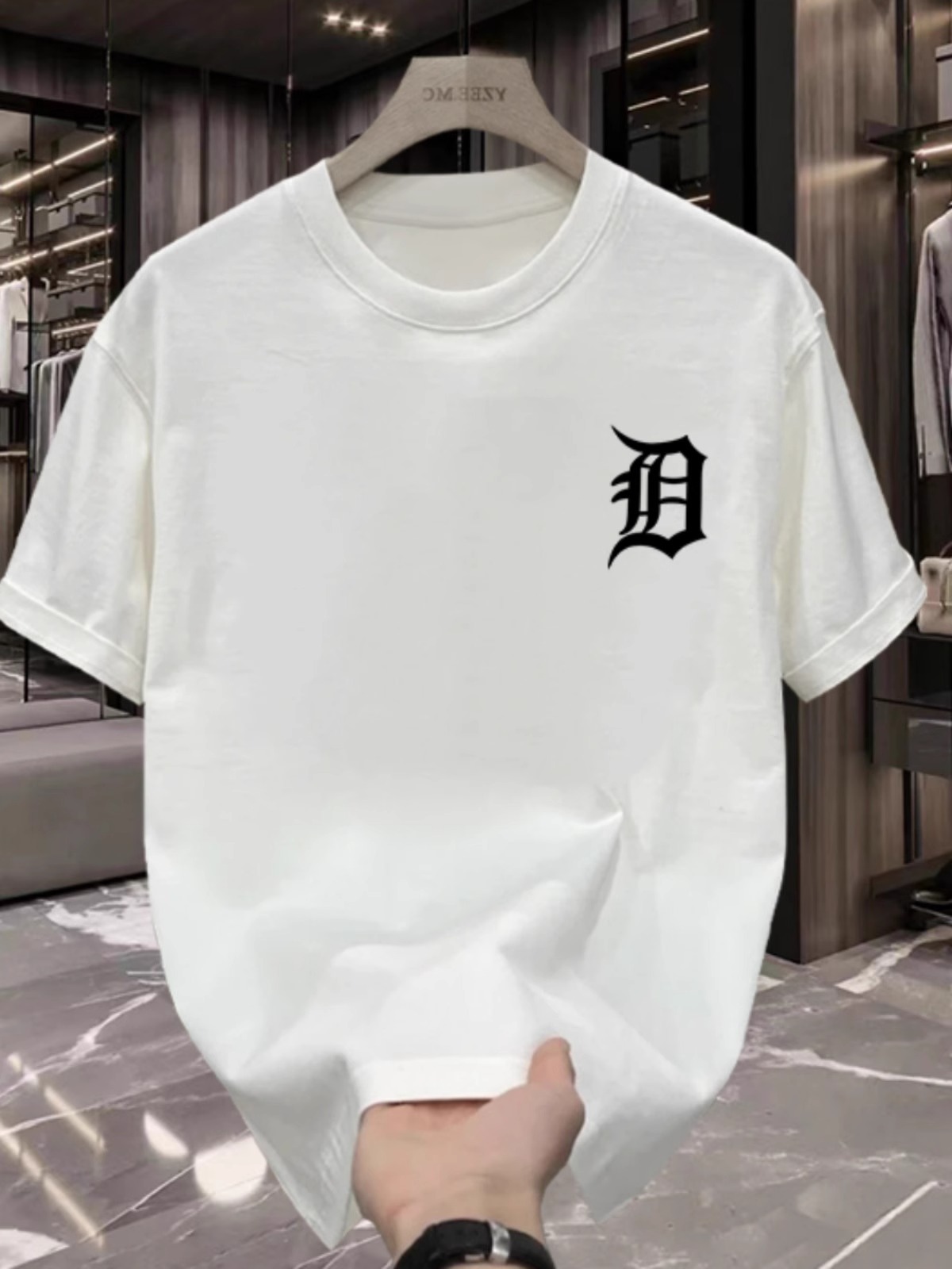 Premium Men's 100% Cotton T-Shirt, Loose Fit, Minimalist Graphic Print, Creative Design, Trendy Streetwear, Casual Tops
