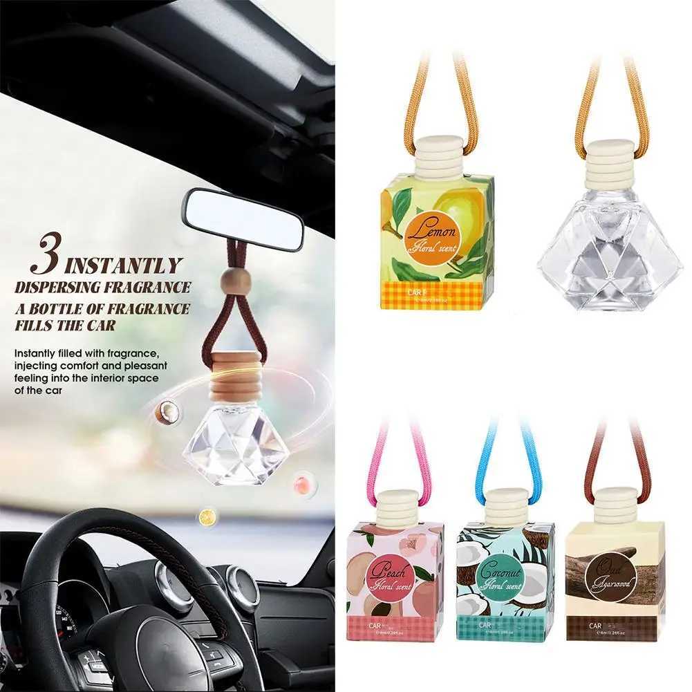 Auto Aromatherapy Fragrance Pendent Bottle Perfume Diffuser Automotive Decoration Car Hanging Glass Bottle Empty Perfume H260326