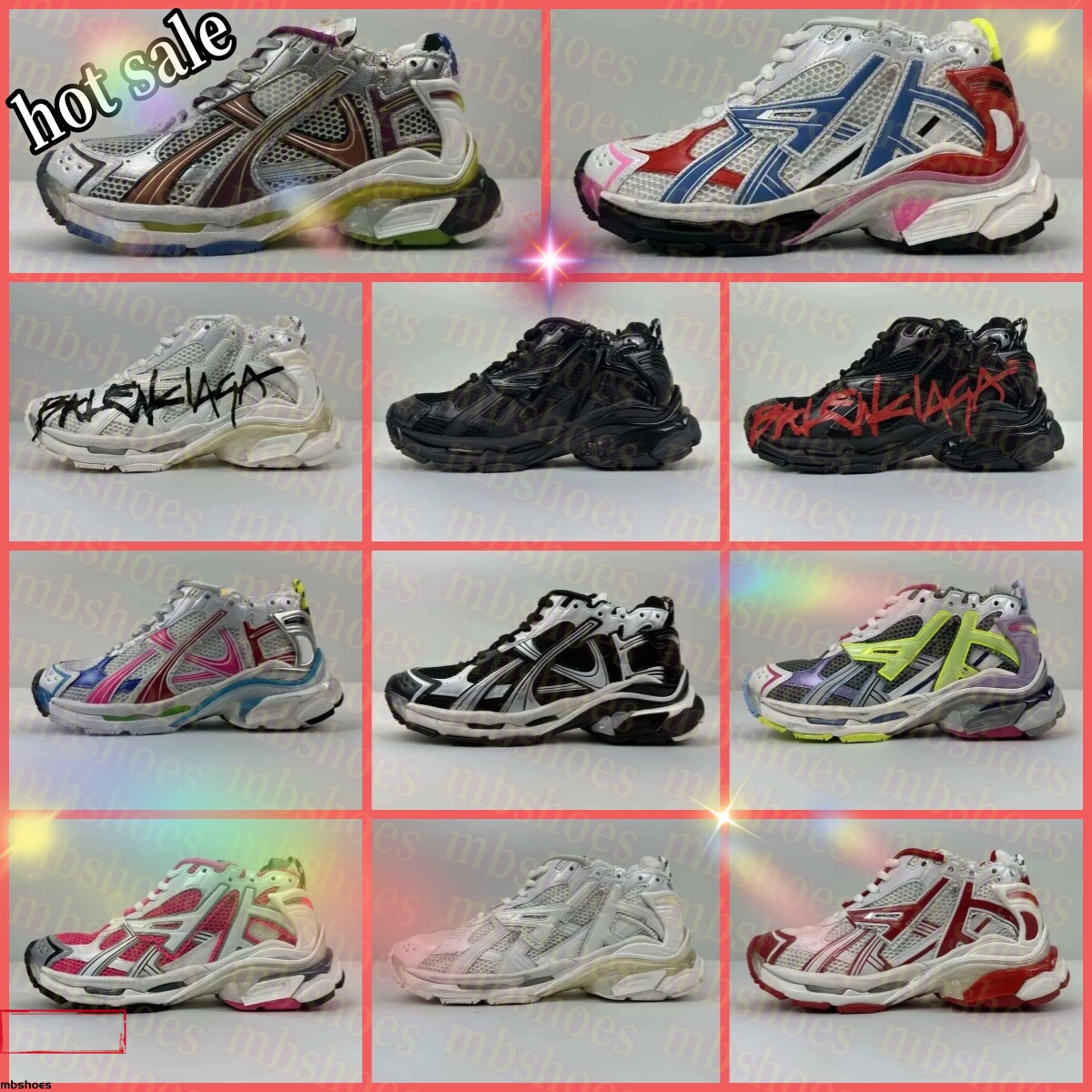 with box designer sneakers runners 7.0 7.5 3.0 platform brand all black white multicolor pink blue grey daddy men women trainers tennis shoes