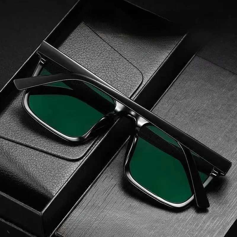 Retro Big Square Frame Sunglasses Women Brand Designer Black Cool Men Sun Glasses UV400 Shades Protection Eyeglasses Goggles D260326