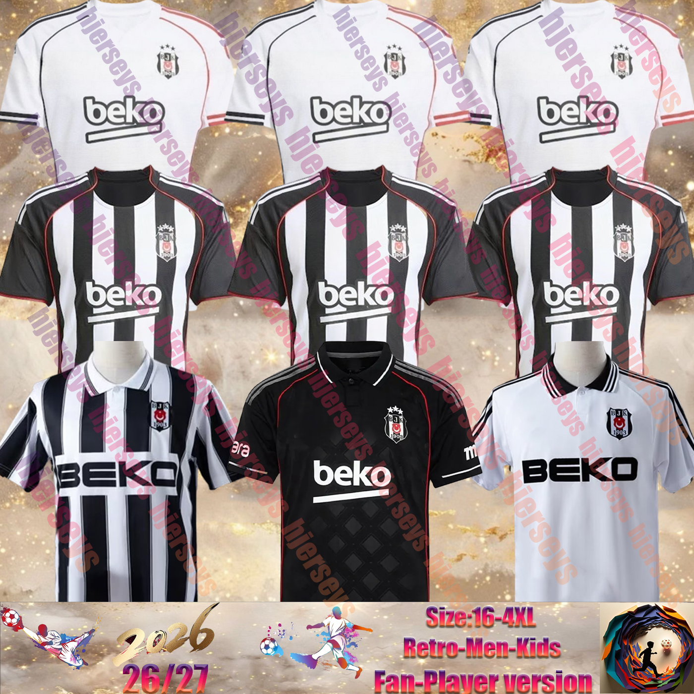 25 26 Besiktas Soccer Jersey 96 97 RASHICA SEMIH GABRIEL IMMOBILE J. MARIO NECIP ZAYNUTDINOV MASUAKU RAFA ABRAHAM CERNY DEMiR EGE ORKUN KOKCU KARTAL men Football shirt