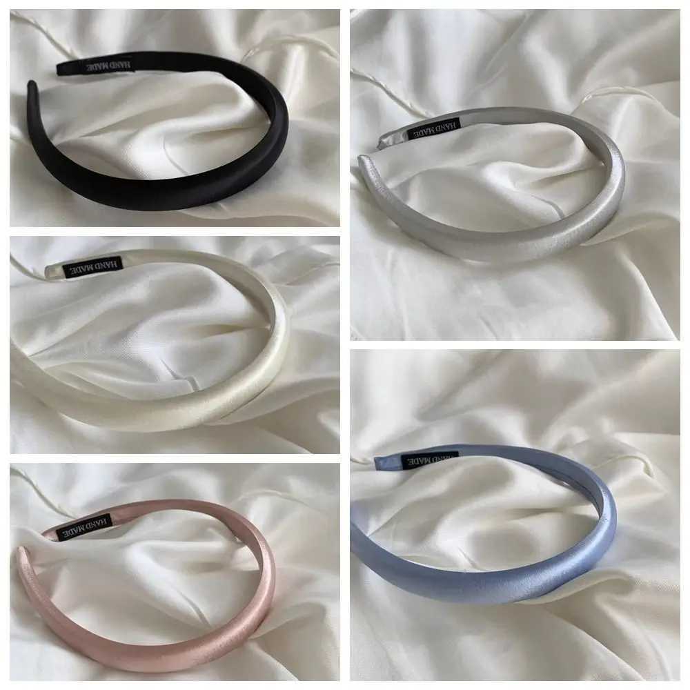 Temperament Thin Silk Satin Headband Cloth Hairband Sponge Hair Band Hair Clip Korean Style Headwear Girl/Women D260326
