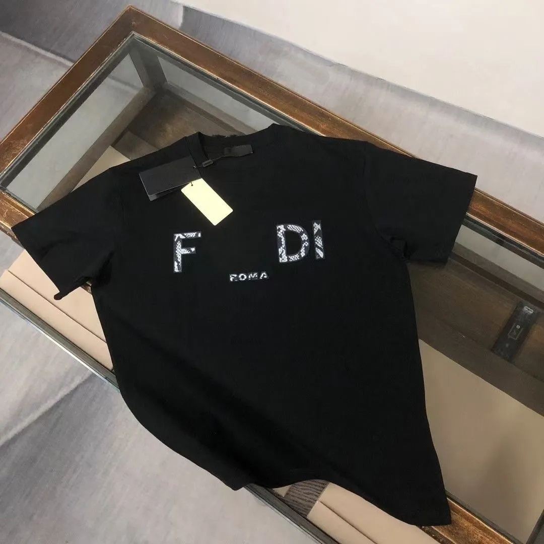 Summer mens brand FEN T-shirt fashion designer pure cotton short T-shirt double printed letter seam trendy T-shirt S~5XL
