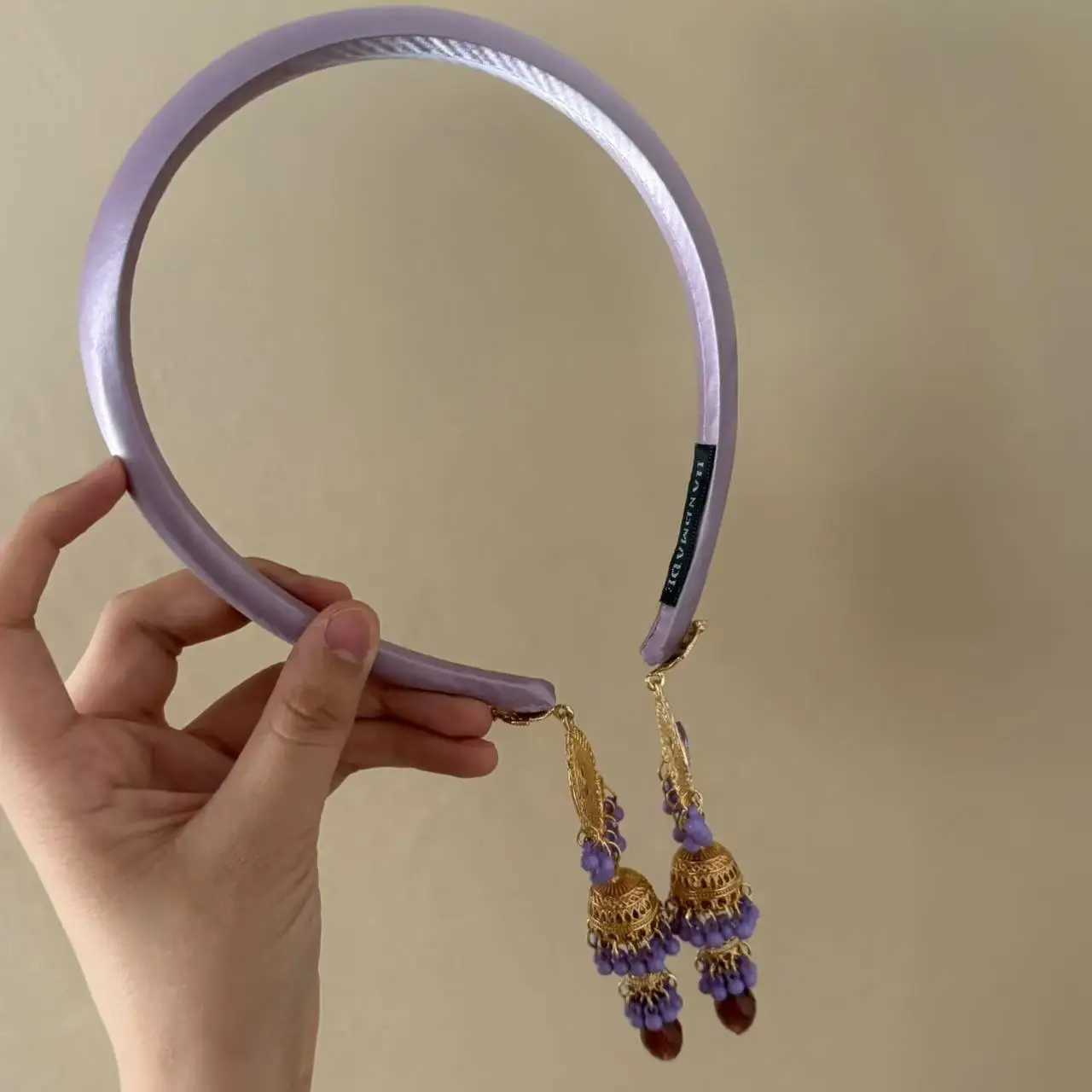 Retro Tassel Headbands Purple Crystal Pendants Palace Hairbands Elegant Ribbon Head band fashion Hair Accessories for Party D260326