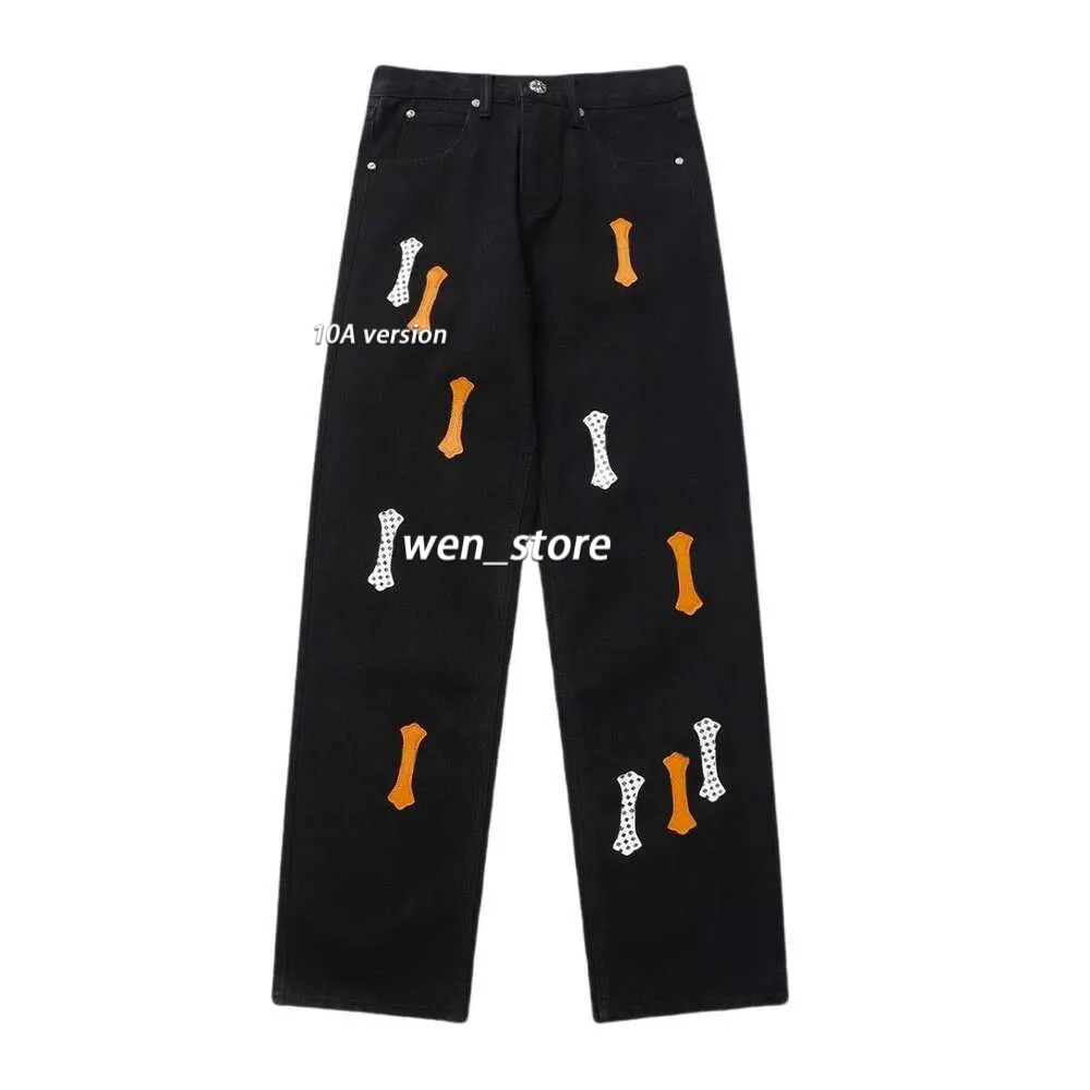 Quality crome Tshirt Designer Cross Printed Pattern Tight Jeans Brand chromed Hoodie Leggings Women Fashion Hiphop Casual High Street Pants pure cotton f38