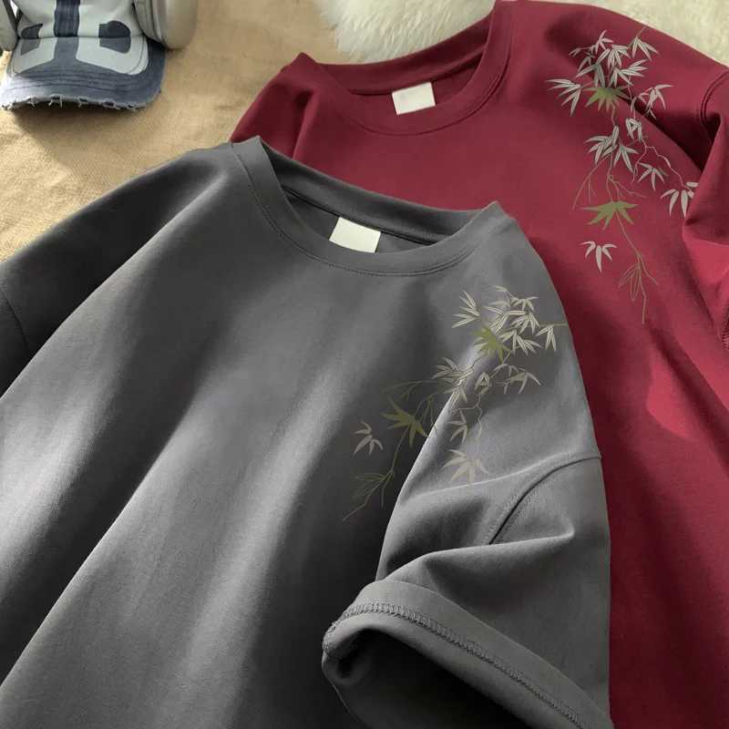 Mens Oversized T-shirts White Cotton T Shirt 5XL for Men Casual Summer Wear Fashion Leaf Print Tee Shirts Men Clothing C260326