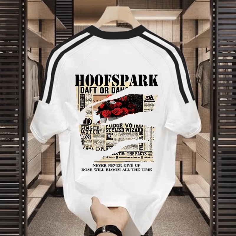 2026 New Arrivals American Streetwear T-Shirts | Graphic Striped 100% Cotton Short Sleeve Viral Couple Tops