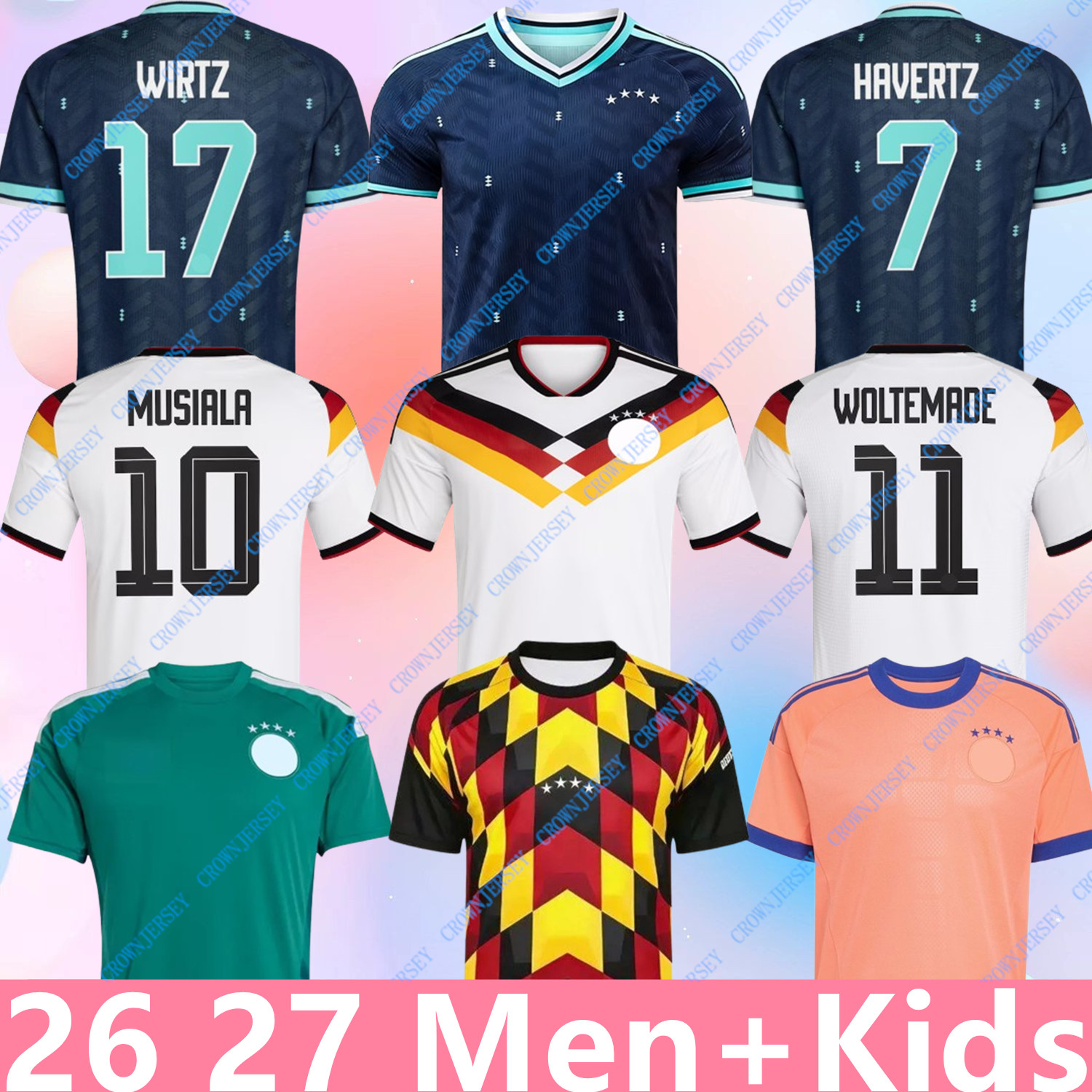 Germany Jerseys 2026 World Cup 125TH Musiala Wirtz Havertz Kimmich Soccer Jerseys Deutschland Trikot KROOS Tah RUDIGER Raum MULLER Kid Kits 2026 2027 Football Shirt