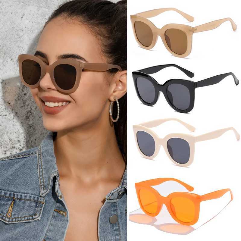 Cycling 1/4set Vintage Women Cat Eye Sunglasses Luxury Brand Jelly Color Frame Sun Glasses Female Thick Frame Eyeglasses UV400 D260326