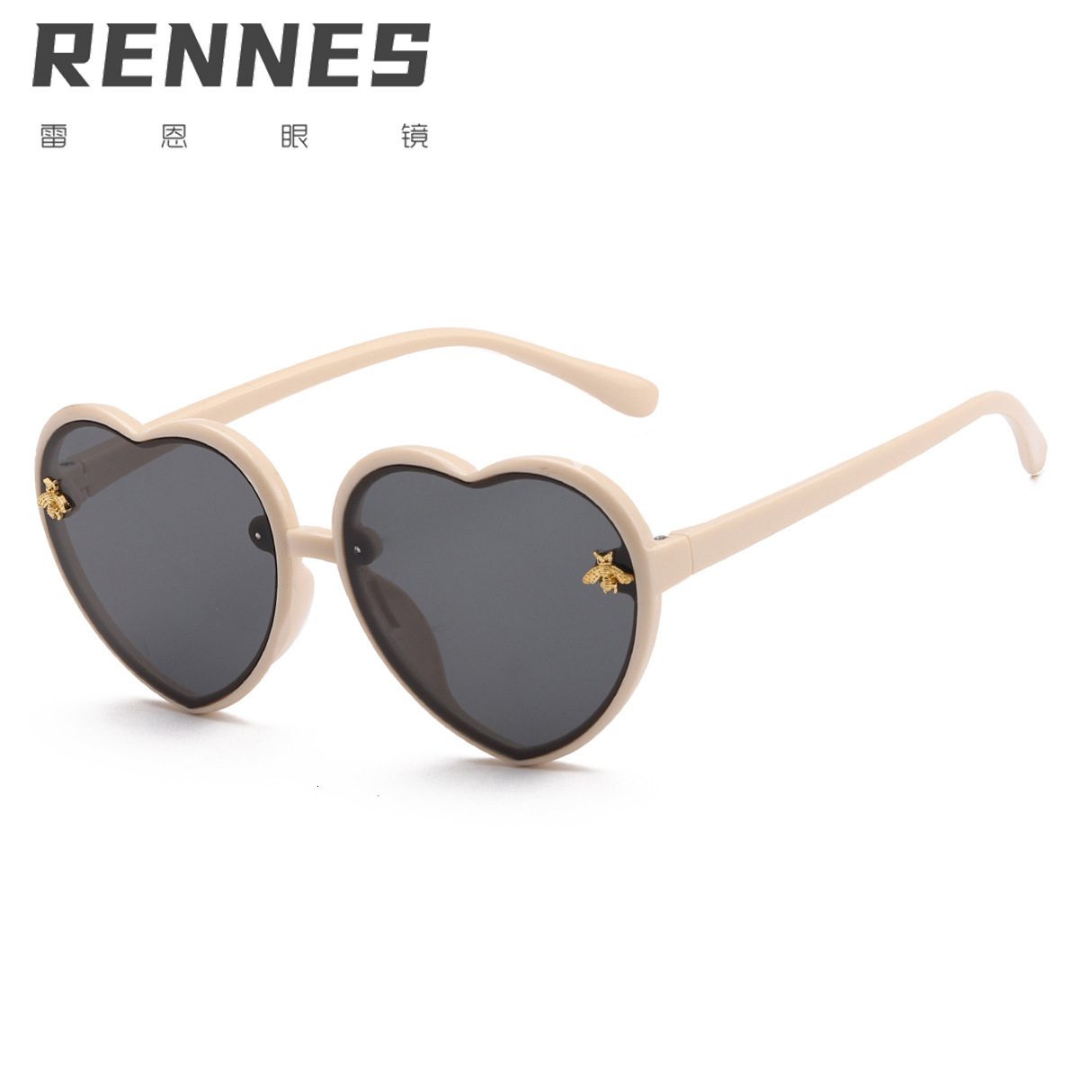 Luxury Brand Designer Sunglasses Rayon New Korean Retro Heart Frame Little Bee Personalized Children's Sunglasses Fashion Children's Sunglas