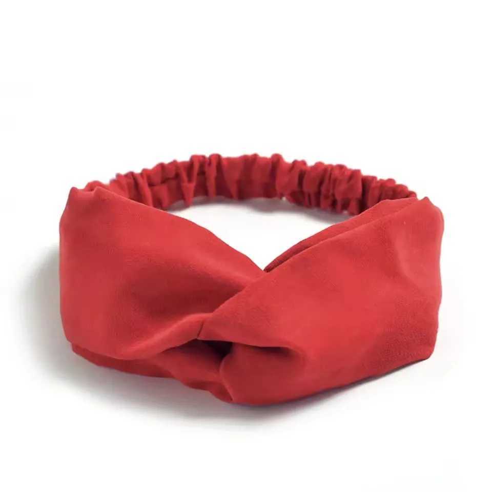 Cross Turban Solid Headbands for Women Twist Knotted Boho Suede Hair Bands For Girls Sweet Bow Headwrap Vintage Hair Accessories D260326