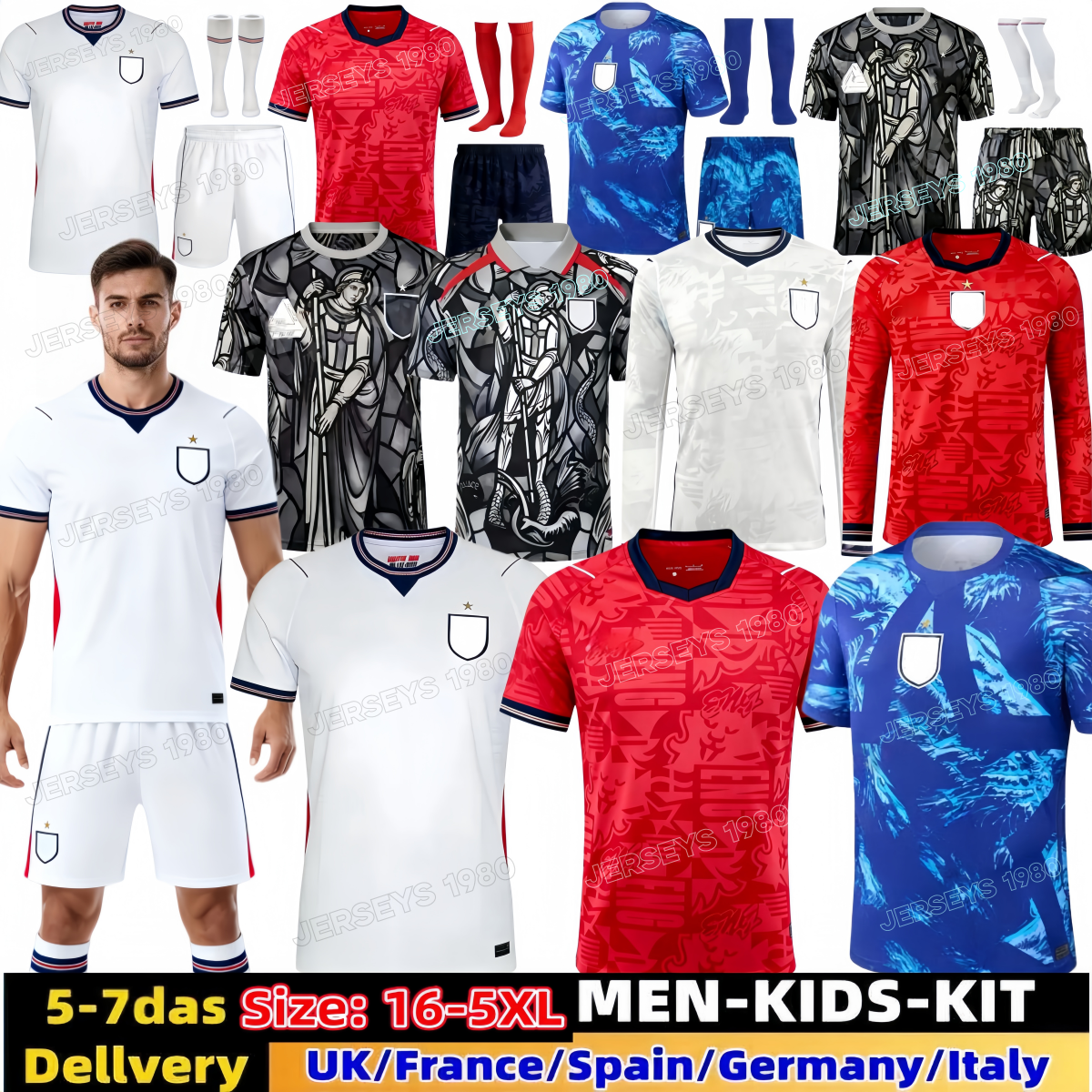 England Soccer jerseys 2026 world cup 4XL 5XL Player Fans Retro 26 27 england jersey KANE SAKA BELLINGHAM MOUNT Palmer FODEN Football Shirts Men kids Women Kits kid