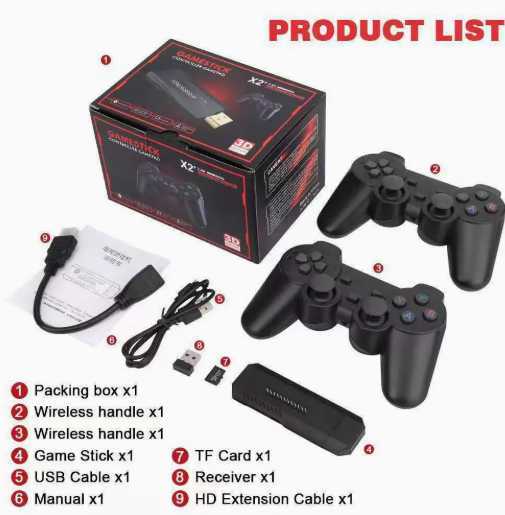 X2 Home Game Console Latest Upgraded Model with Heat Dissipation Holes Wireless Controller 3D Classic Nostalgic Games C260326