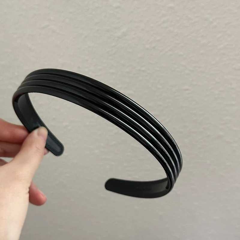 Simple Acrylic Wide Headband Retro Brown Black Toothed Hairband Women Solid Striped Hair Hoops Korean Style Hair Accessories D260326