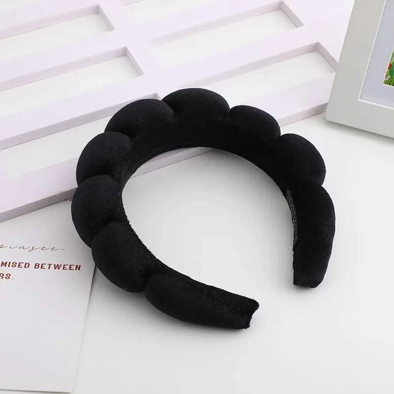Retro Puffy Hair Band Sponge Headbands for Women Velvet Cloth Padded Girls Makeup Hairband Beauty Fashion Hairband Accessories D260326