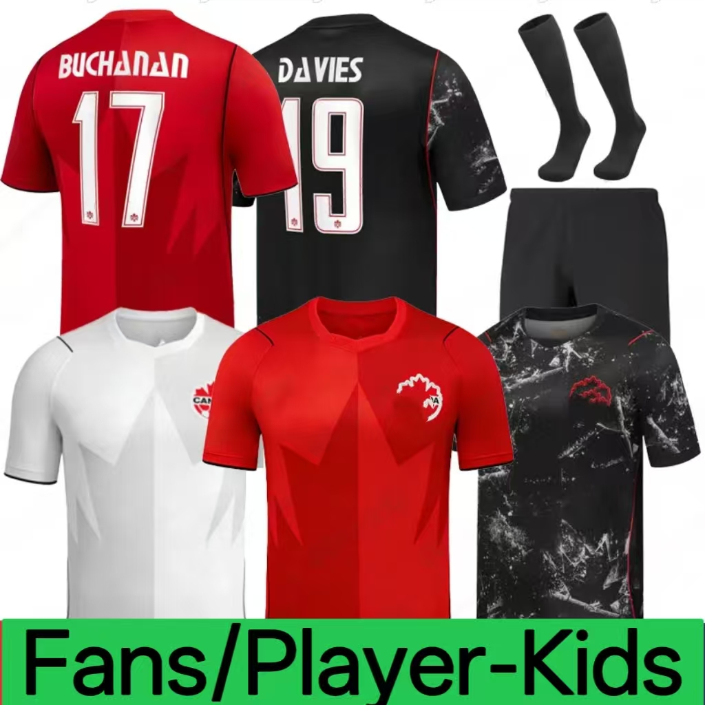 2026 Canada Soccer Jerseys J.DAVID MEN KIDS KIT WOMEN Uniforms national team DAVIES LARIN 26 27 UGBO CAVALLINI MILLAR EUSTAQUIO FRASER 2024 football shirt T home away