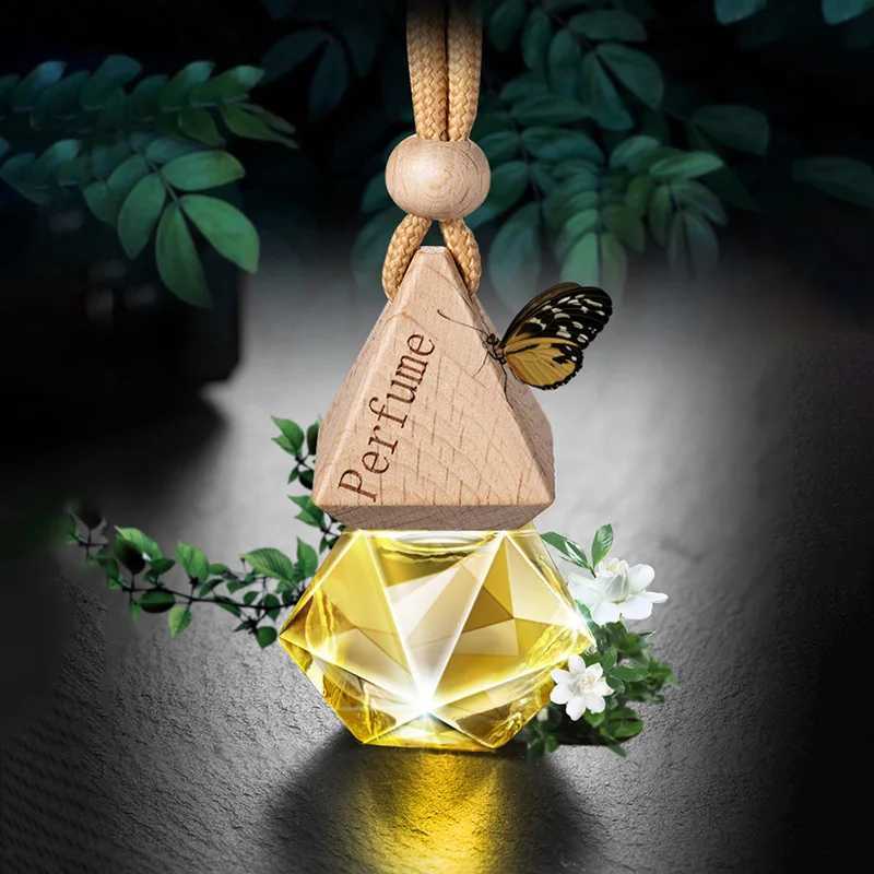Auto Aromatherapy Fragrance Pendent Bottle Perfume Diffuser Automotive Decoration Car Hanging Glass Bottle Decorations Perfume H260326