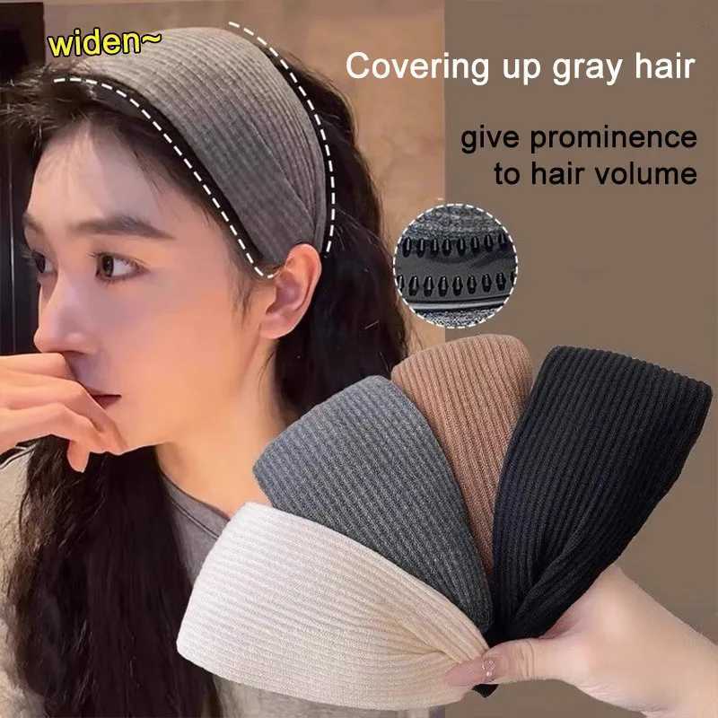 2026 Soft Wide Knitting Cotton Hairbands for Women Girls Korean Neutral Solid Turban with Teeth Head Band Headwear Accessories D260326