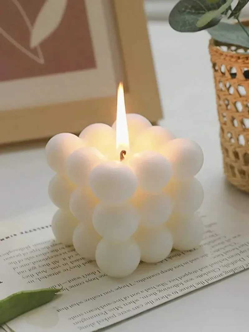 1pc Creative Ball-Shaped Soy Wax Magic Cube Aromatherapy Candle High-End Wedding Favor Gift Handmade Decorative Object H260326