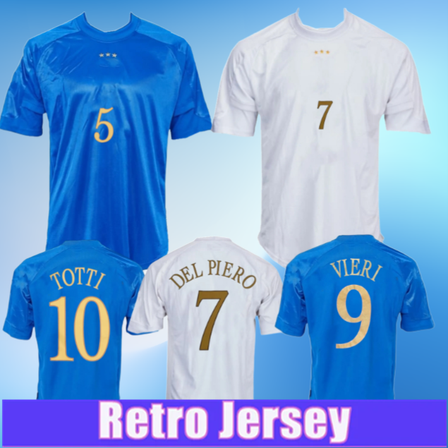 2004 Italy retro soccer jerseys 04 05 06 Pirlo Del Piero Vieri Cannavaro Totti classic vintage football shirts