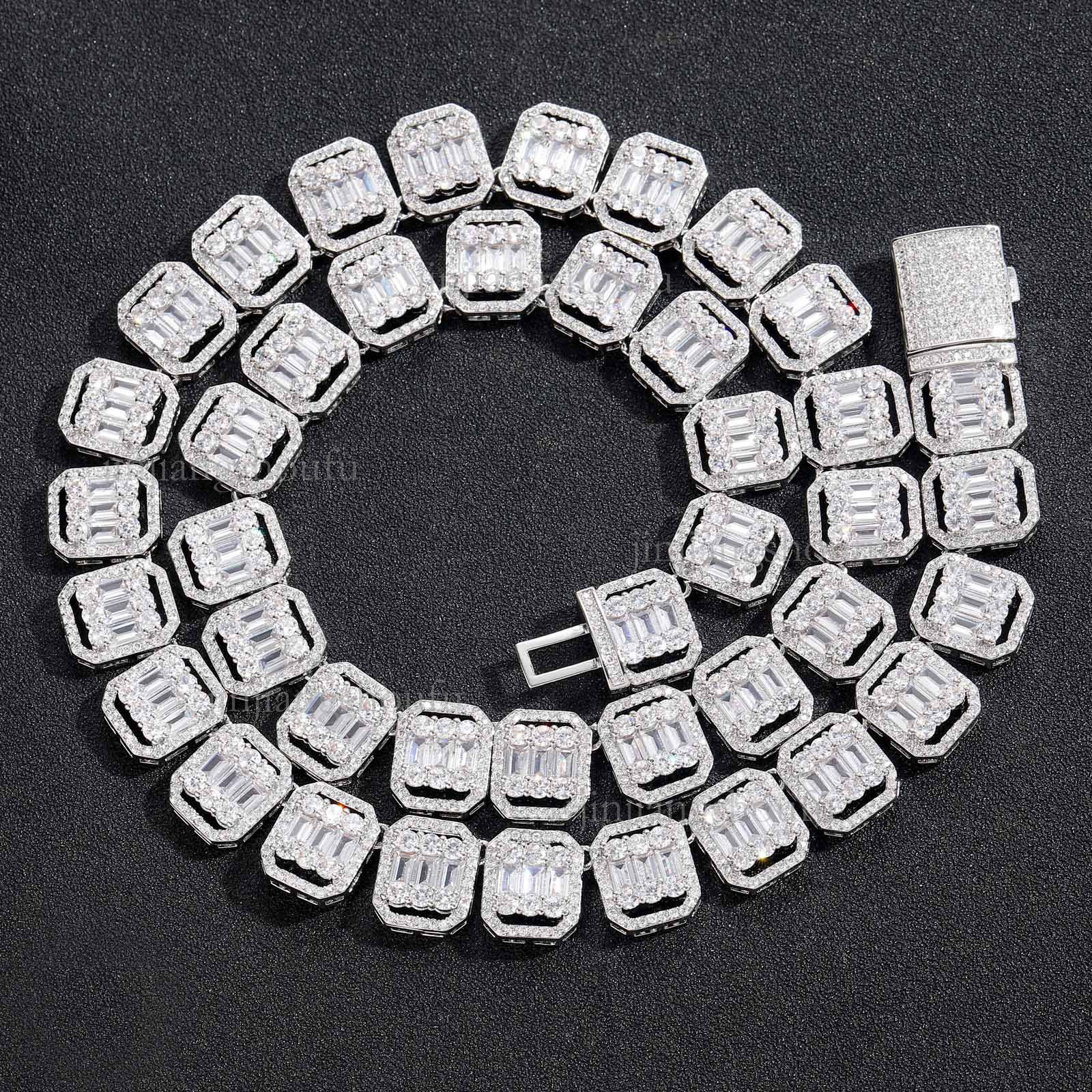 Hip Hop Style Designer Bracelet Luxury Men's Jewelry Accessories High-quality 13mm Sugar Cube Mixed Square And Circular Diamond Hollow Inlaid Dia