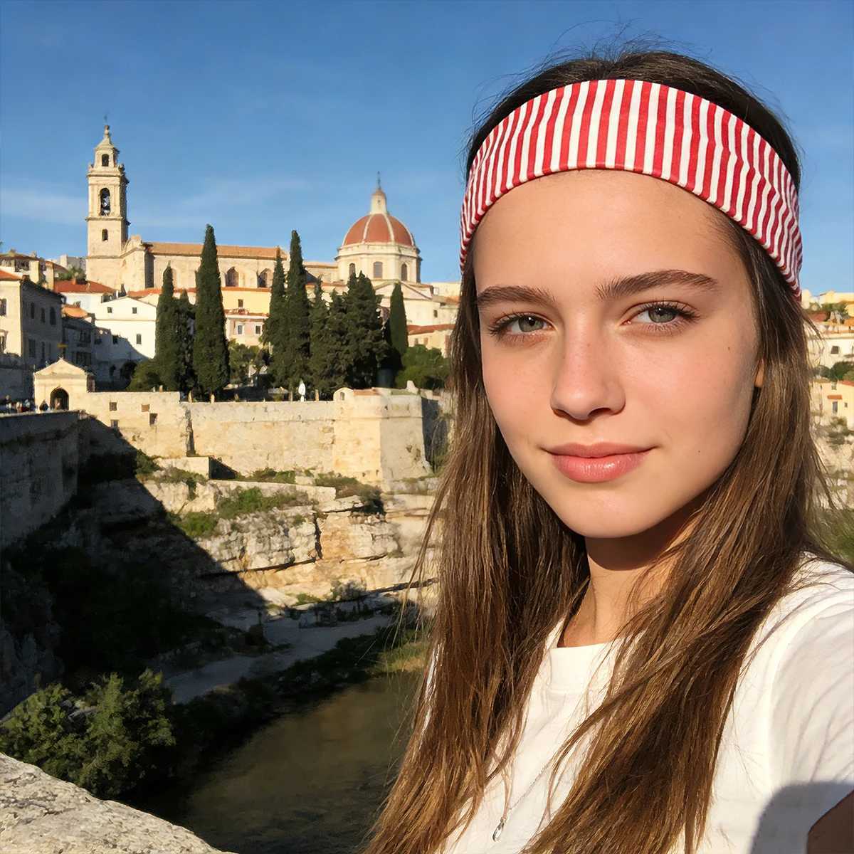 American Sweet Striped Ladies Hair Bands Stretch Print Stylish Korean Sports Fabric Hair Bands Yoga Ladies Vintage Hair Bands D260326