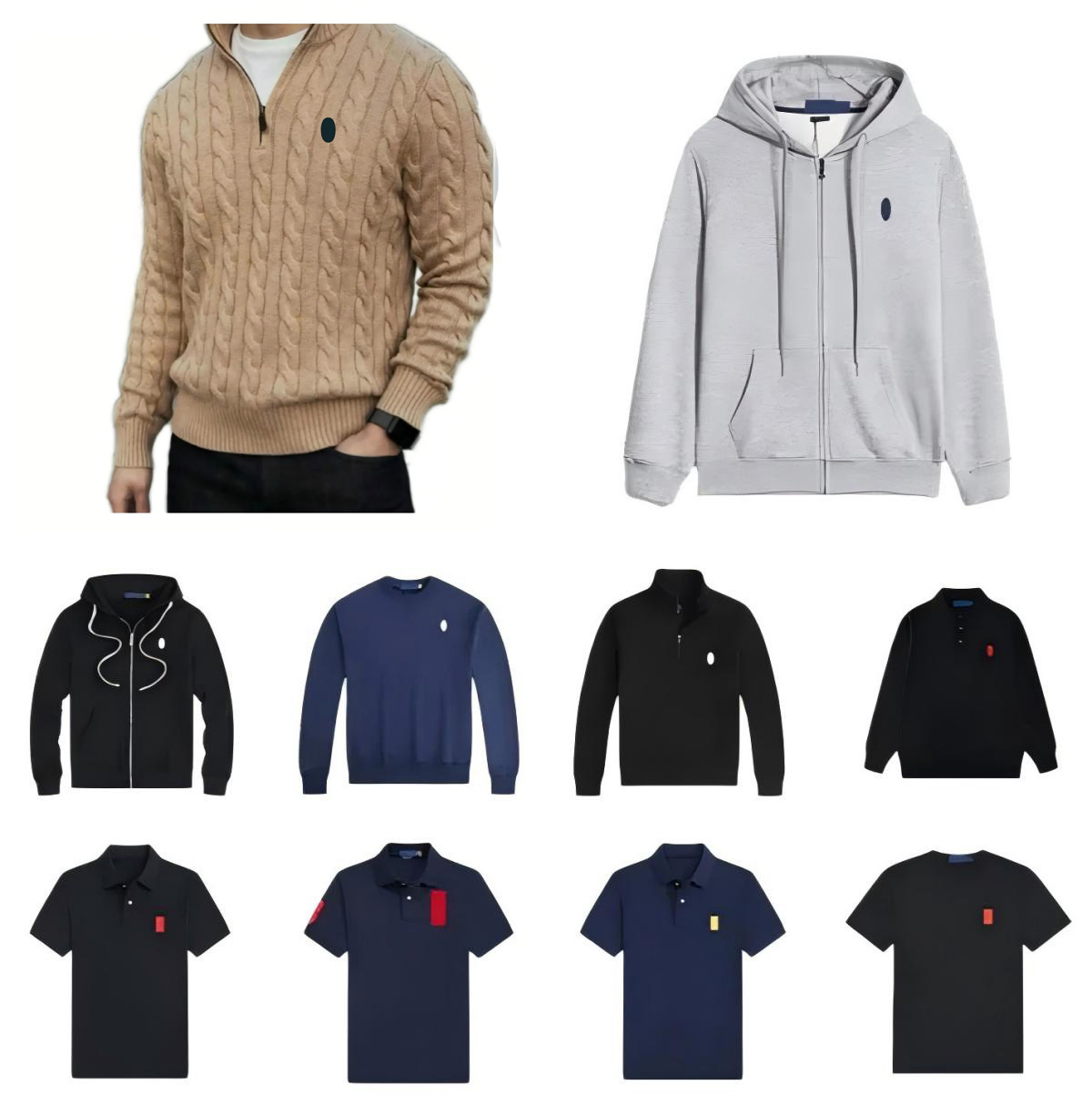 ralphl auren polo designer hoodie men hoodies designer polo hoodie pull homme polo sweater men hoody hoodies pullover half zipper luxury casual jumper autumn wool