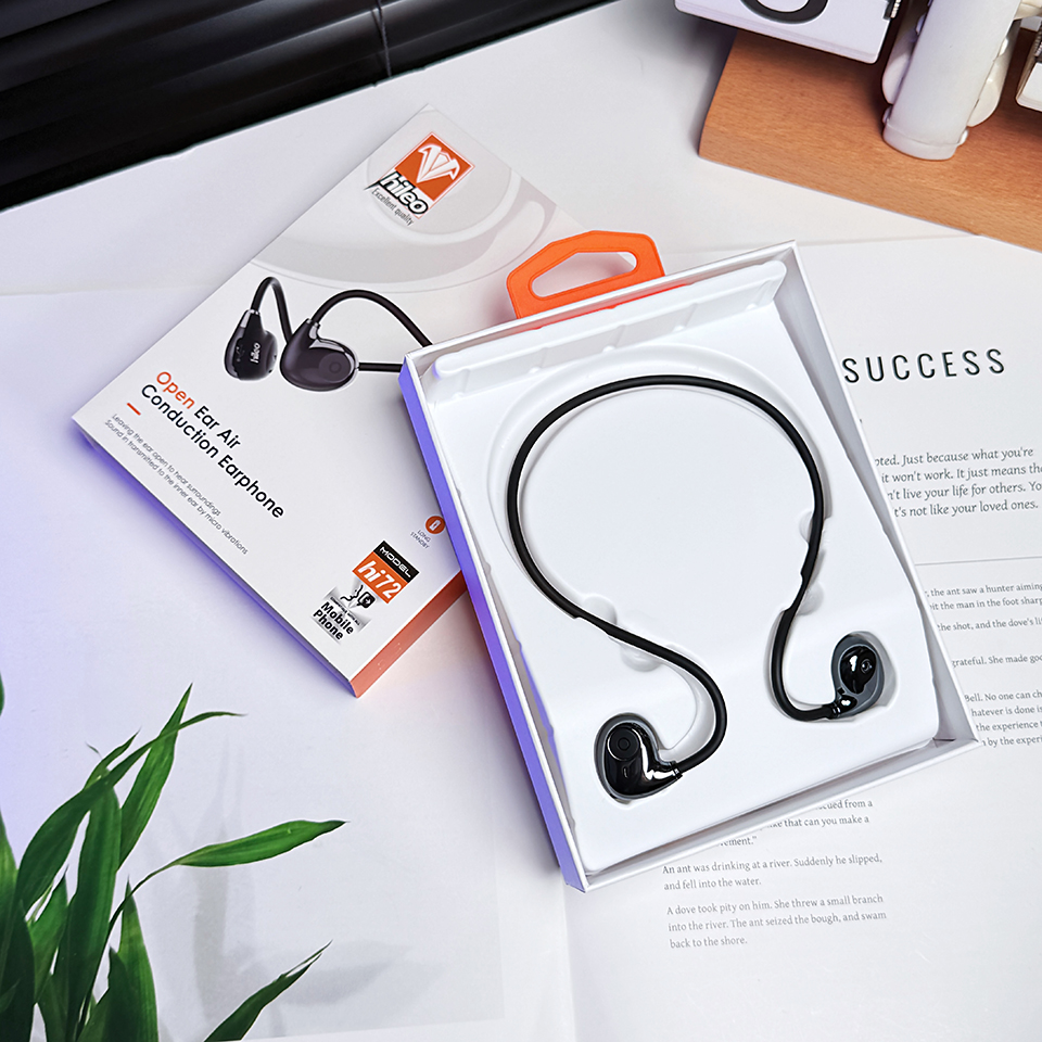 hi72 Open Ear Bluetooth Headset Lightweight Sport Wireless Headphones IPX5 Waterproof ENC Noise Cancelling Earbuds for iPhone 17 16 15 Samsung