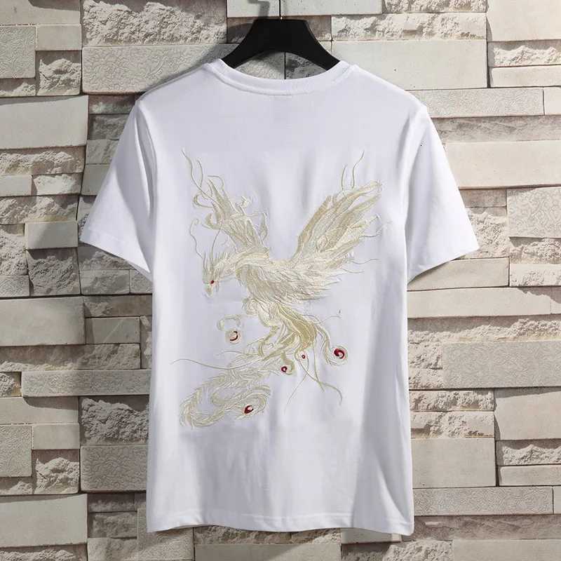 Fashion Embroidery T Shirt Man Phoenix Vintage T Shirt woman Japanese Harajuku T Shirt Cotton Summer Tops Big Size Short Sleeve C260326
