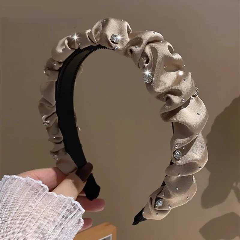 1pc womens satin black broken drill bit headband high skull top French headband hair accessory D260326