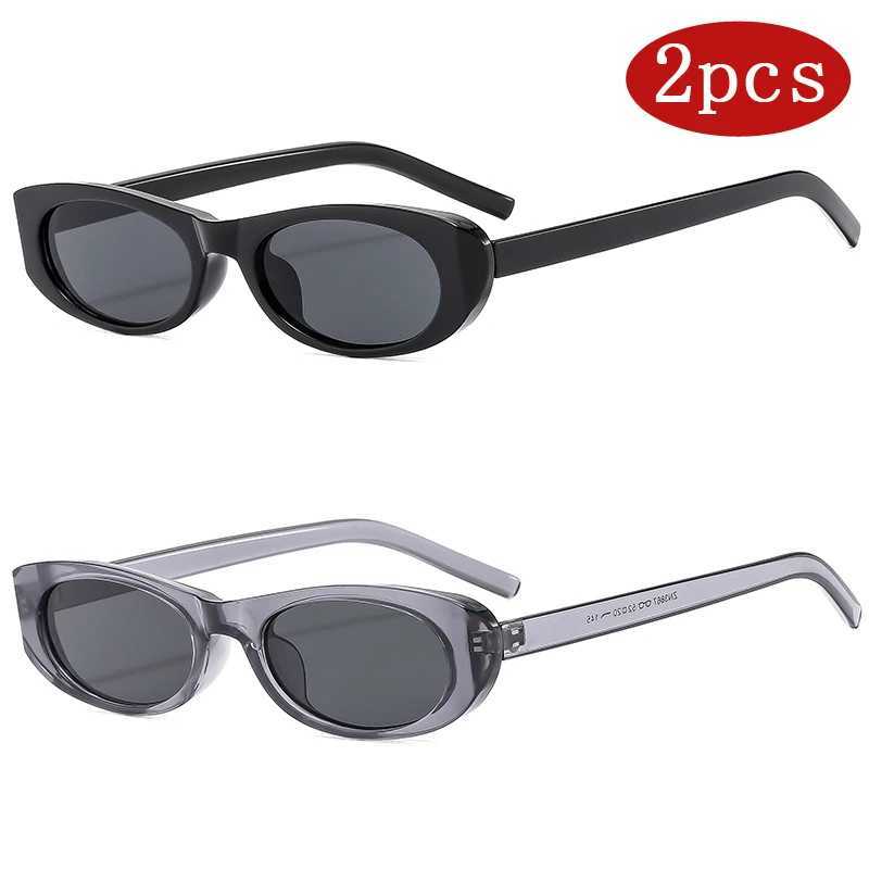 Hiking 2pcs Fashion Cat Eye Anti Light Glasses Women Luxury Brand Narrow Frame Rectangle Shades Small Eyewear Unisex UV400 D260326
