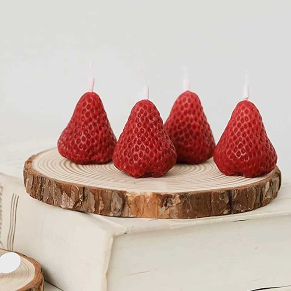 5pcs Strawberries Candles GiftsAromatherapy Candle for Wedding ReceptionsBirthday PartiesHoliday Celebration Supplies H260326