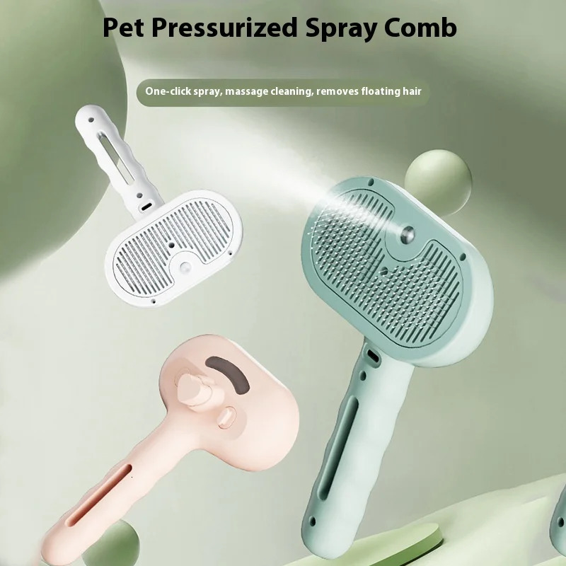 Dog Comb Pet Steam Massage Brush Safe Round Head Soft Teeth Spray Hair Removal Comb for Dog Universal for Cats Dogs Accessories 260317