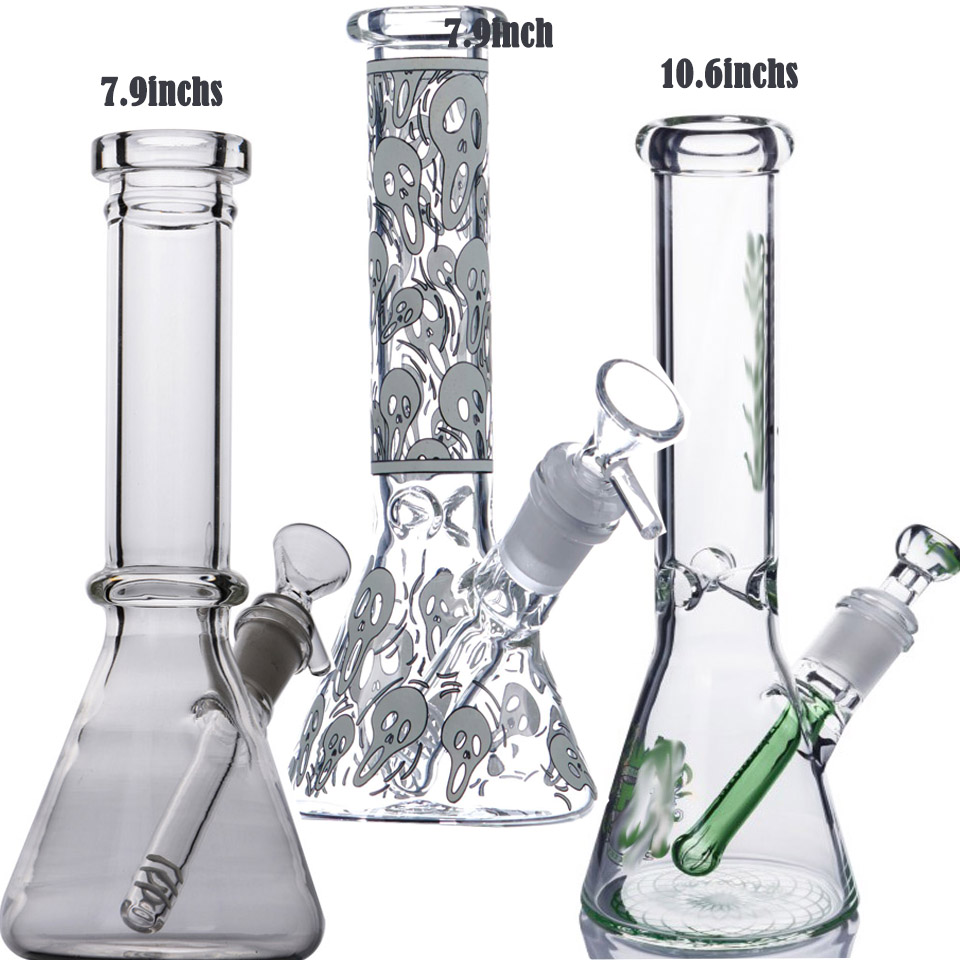 7.9inchs Thick Glass beaker Bongs Water Pipes Bubbler hookahs Heady Water Bongs Downstem Perc Water bongs With 14mm Accessory