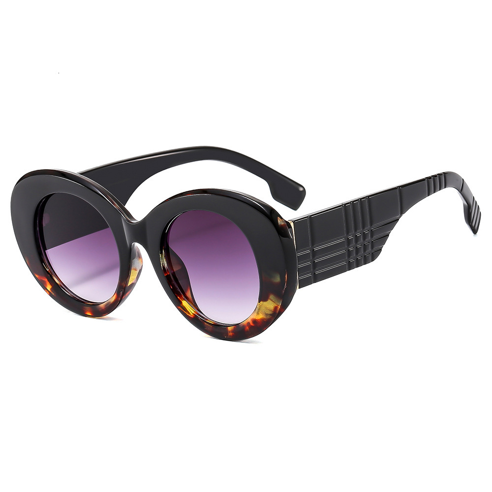 Luxury Brand Designer Sunglasses European And American Trendy Modern Retro Street Style Fashion Show Sunglasses Colorful Large Round Frame Y2k Style D
