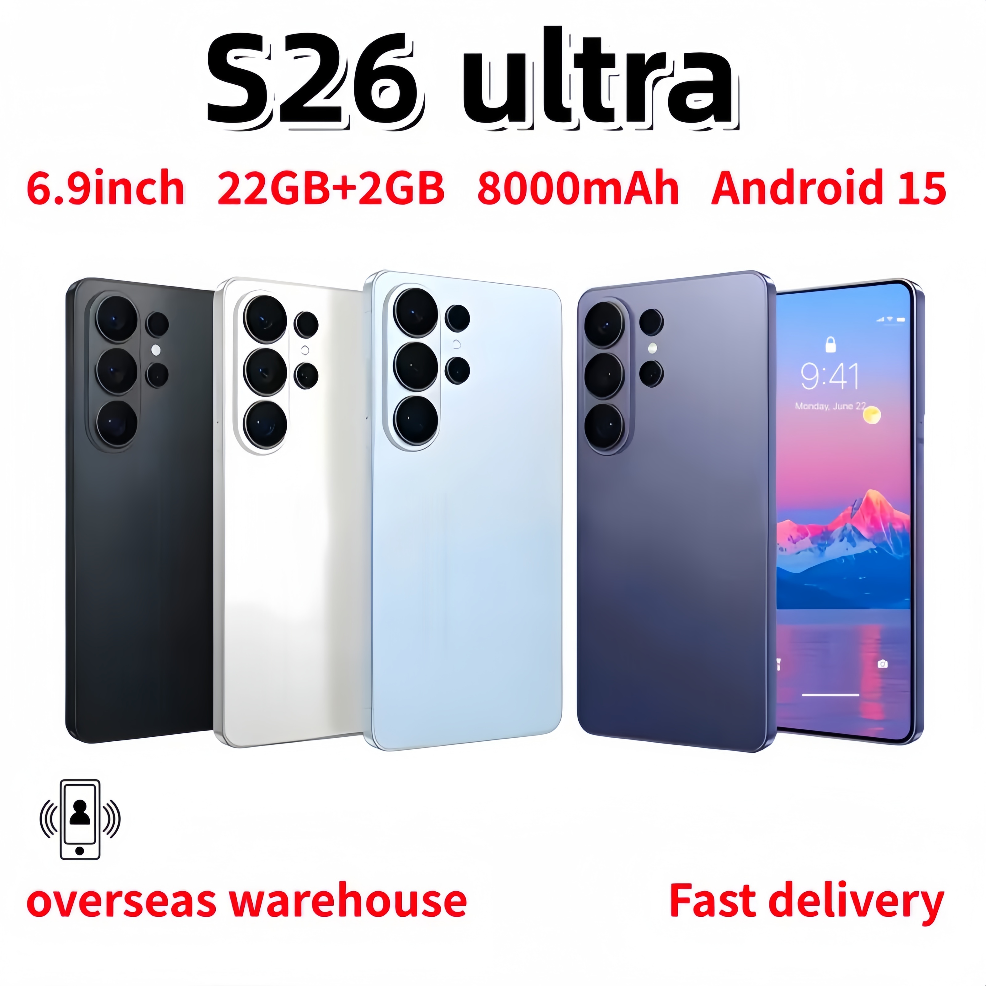S25/S26 ultra mobile phone 5G camera face unlock LTE 16GB+1TB high-definition GPS sealed packaging box