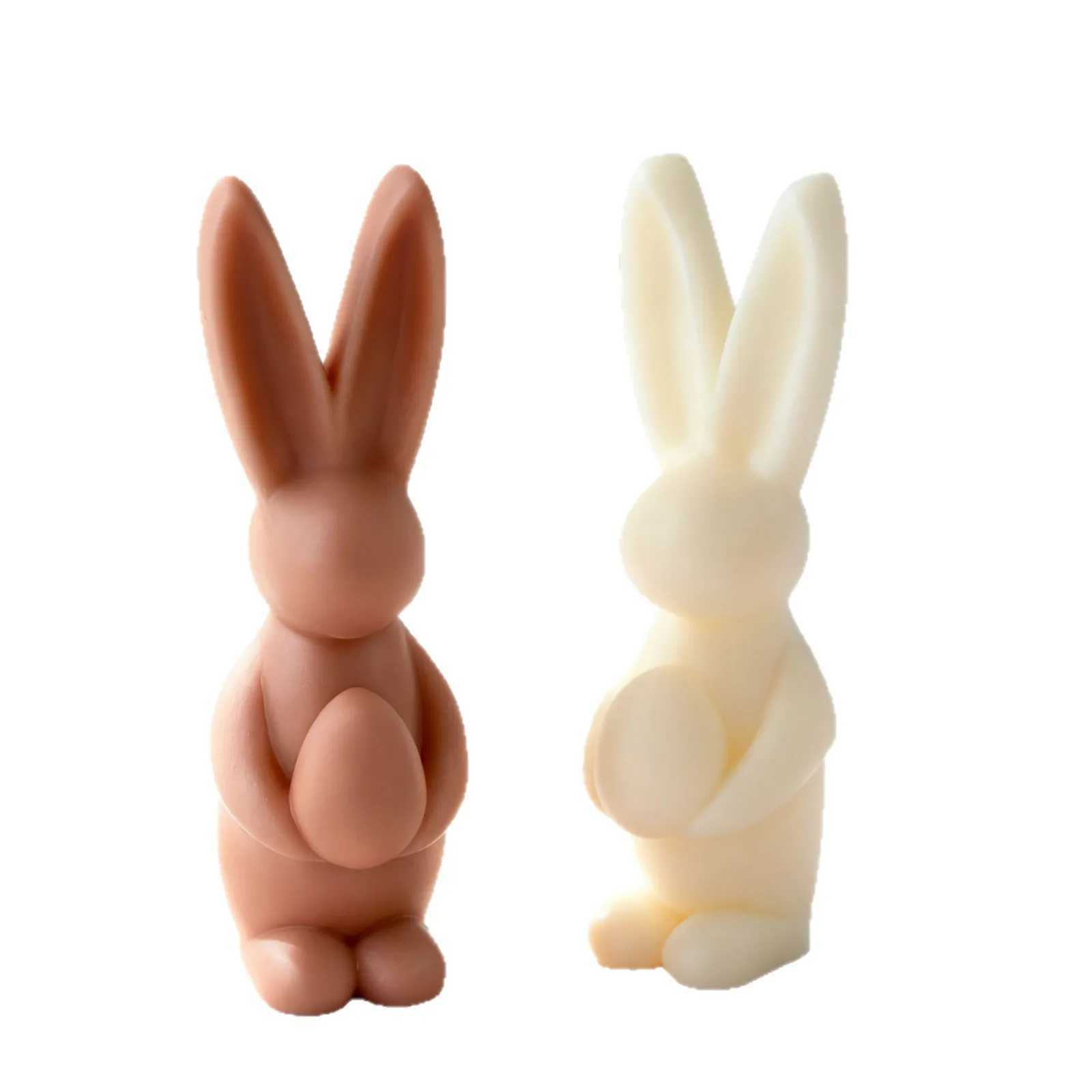 Easter Bunny Candle Silicone 3D Rabbit Bunny Egg Heart Aromatherapy Soap Gypsum Plaster Ornament Gift Mould Home Decor H260326