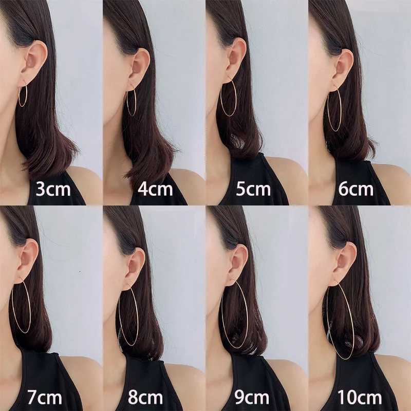 8 Size Thin Hoop Earrings Handmade Jewelry 925 Silver/Gold Filled Brincos Vintage Gold Pendientes Oorbellen Earrinngs For Women H260326