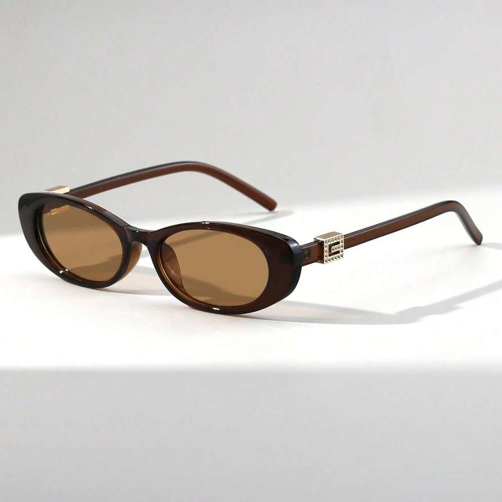 New oval shaped small frame cat eye ladies, high-end street style multifunctional men's UV protection sunglasses, fashionable sunglasses Y2K