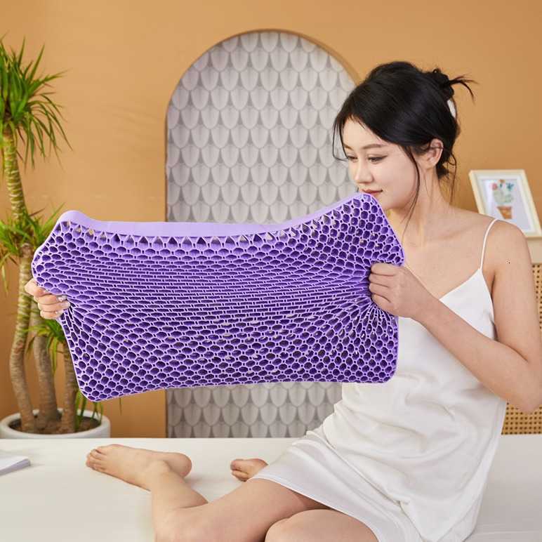 Gelatin pillow - Washable wave-shaped multi-functional massage pillow with TPE breathable neck supportT251107
