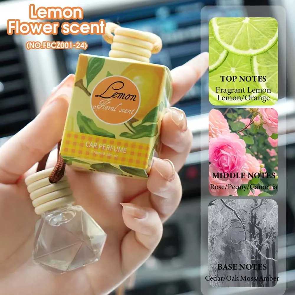 8ml Fresh Natural Car Perfume Fruity Scent Car Air Fresheners Brand Lasting Coconut Peach Fragrance Jadec Car Pendant Deodorant H260326