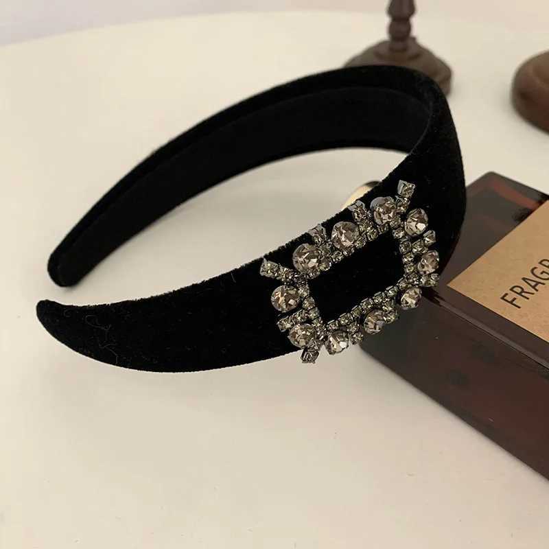 Korean Style Ladies Rhinestone Velvet Headband Female Face Wash Minimalistic Hairhoop Advanced Daily Headhoop Hair Accessories D260326