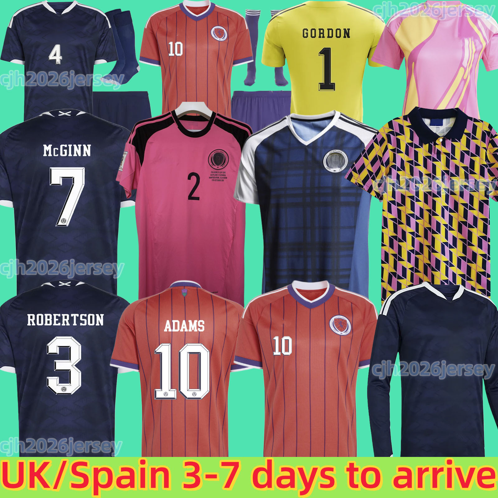 2026 World Cup scotland football shirt ROBERTSON ADAMS Soccer Jerseys DYKES McTominay McGREGOR SHANKLAND MCGREGOR Home away goalkeeper men kids kits set Training