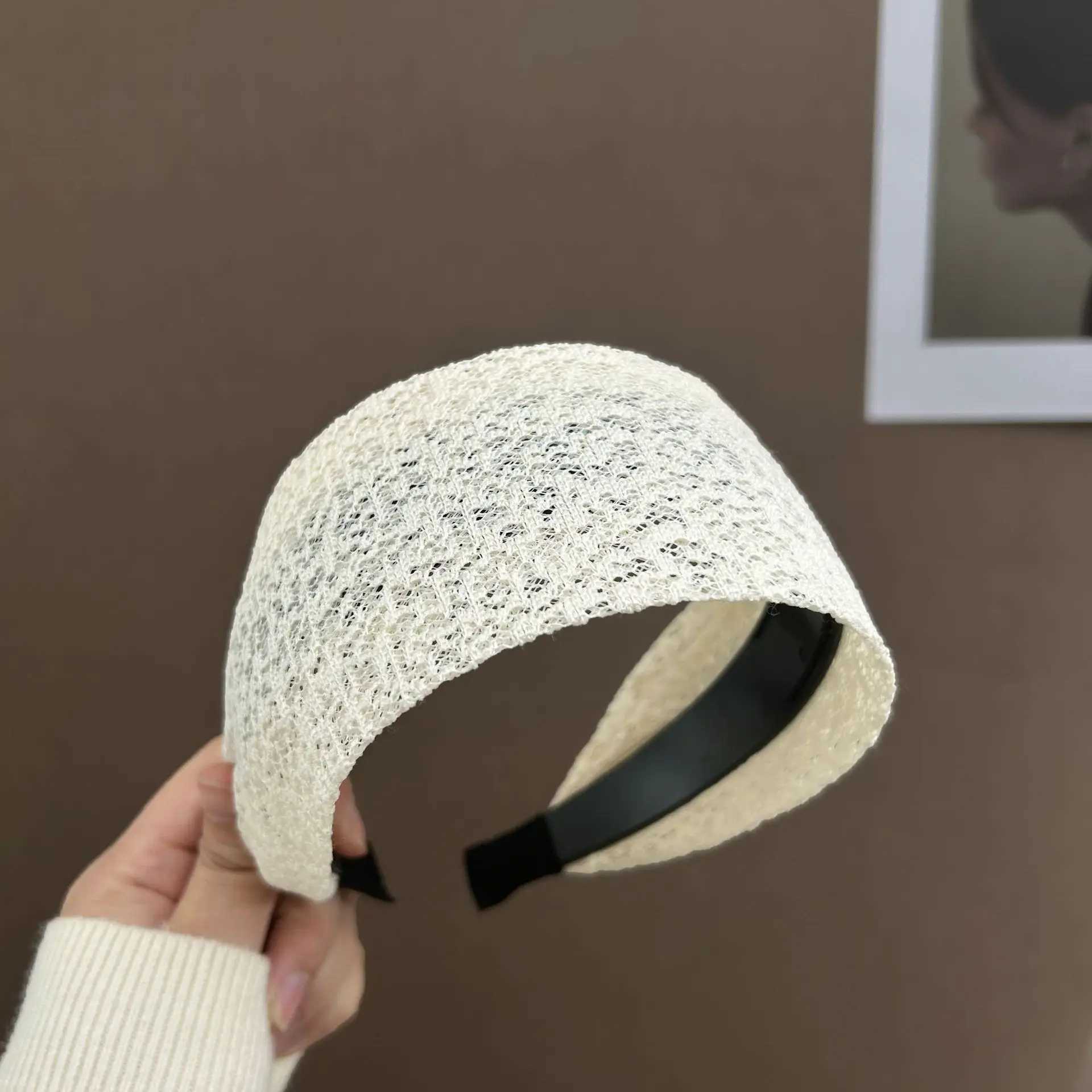 Korean Fabric Wide-edged Headband with Toothed Anti-slip Hairband Covering White Hair Cover Fashion Womens Hair Accessories D260326